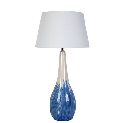 LAMPE CÉRAMIQUE BLEUE AVEC ÉCRAN 35X35X79CM HM22325