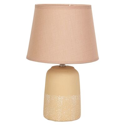 LAMPE CÉRAMIQUE BEIGE AVEC ÉCRAN 20X20X32CM HM852322