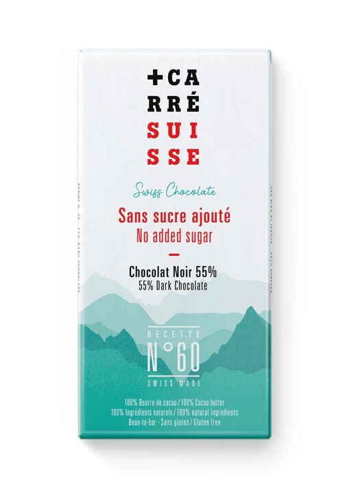 N°60 Chocolat Noir 55% - Sans sucre ajouté