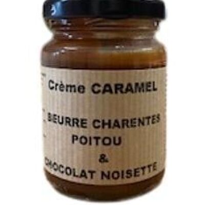 Crema de caramelo con chocolate con avellanas y mantequilla salada AOP Charentes Poitou