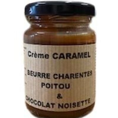 Karamellcreme mit Haselnussschokolade und gesalzener Butter AOP Charentes Poitou