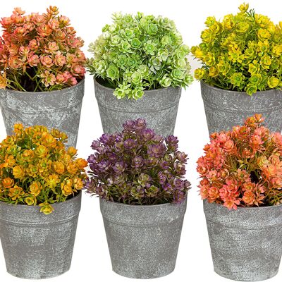 POT WITH FLOWERS ASSORTED COLORS (6 COLORS) HM842348