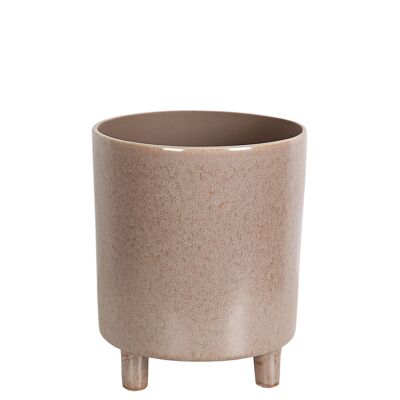 VASO 3 PIEDI CERAMICA MARRONE 20X20X25CM HM32362