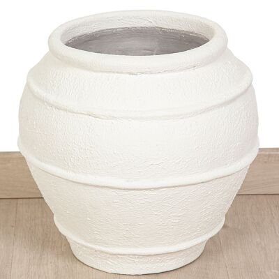 WHITE TERRACOTTA PLANTER 40X40X40CM HM472318