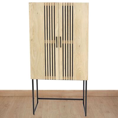 2P MEUBLE BOIS SOP MÉTAL 80X43X161CM HM182320