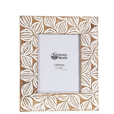 WHITE/NATURAL WOODEN PHOTO FRAME HM30230215