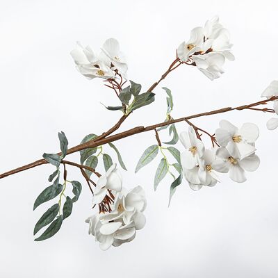 BRANCH WITH WHITE FLOWERS AND LEAVES 25X25X115CM HM92331