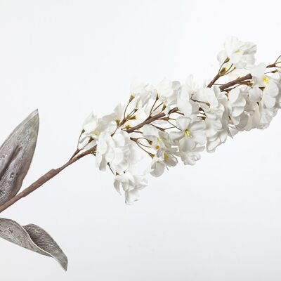 WHITE FLOWER BRANCH AND LEAVES 12X12X110CM HM92332
