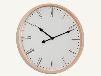 PS HORLOGE COULEUR BOIS NATUREL 40X5X40CM HM232307