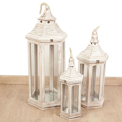 SET 3 LAMPES MÉTAL/VERRE 36X36X36CM HM842363000