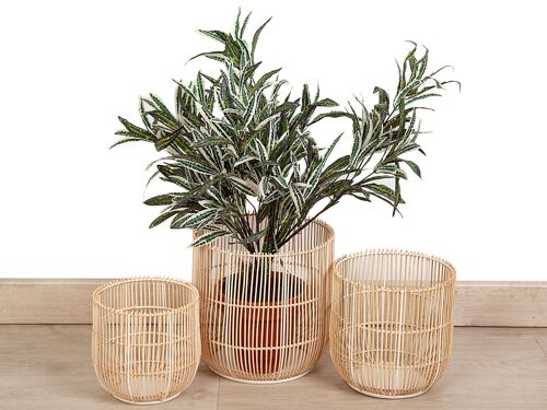 SET 3 MACETEROS METAL/RATTAN 27X27X26CM HM232304000