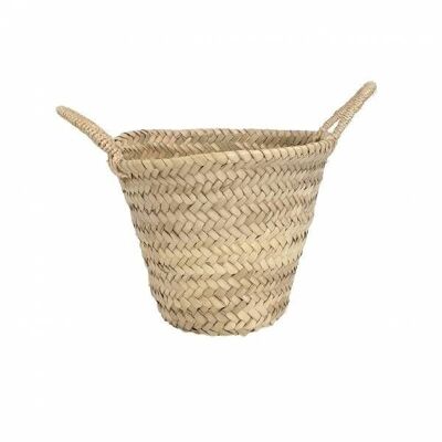 Basket, braided palm