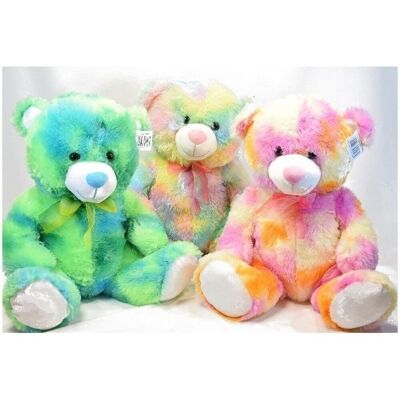 Peluche Ours Color Fun Noeud 40 Cm