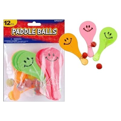 Raquette Smile Avec Balle 12Pcs