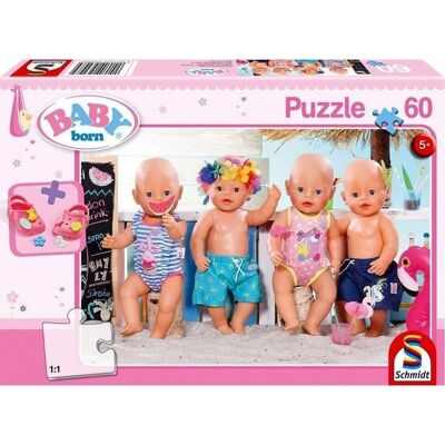 Puzzle Baby Born À La Plage 60 Pièces