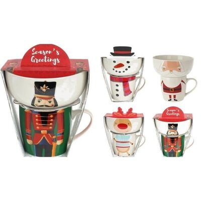 Set Mug + Bol De Noël Céramique