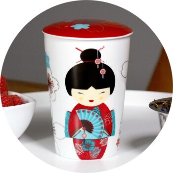 Mug en porcelaine TEAEVE Petite Geisha Rouge 1