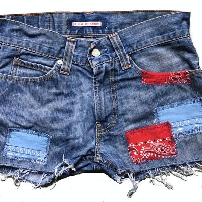 DENIM BANDANA SHORTS