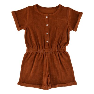 Pia camel toweling playsuit