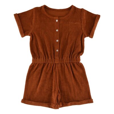 Pia Kamelfarbener Frottee-Playsuit