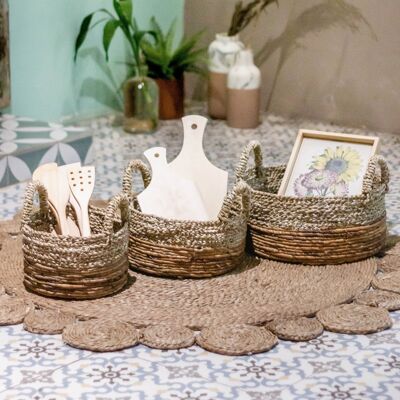 basket | Decorative basket | Plant basket KUTUS made of seagrass and banana fiber (3 sizes)