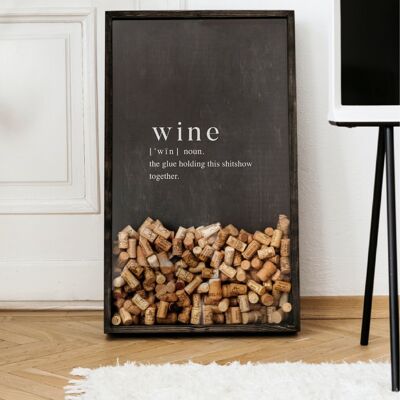 Soporte de corcho de vino, caja de vino de madera, decoración de vino