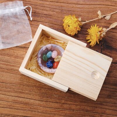 7 Mini Chakra Natural Stone Flower Agate Bowl Set