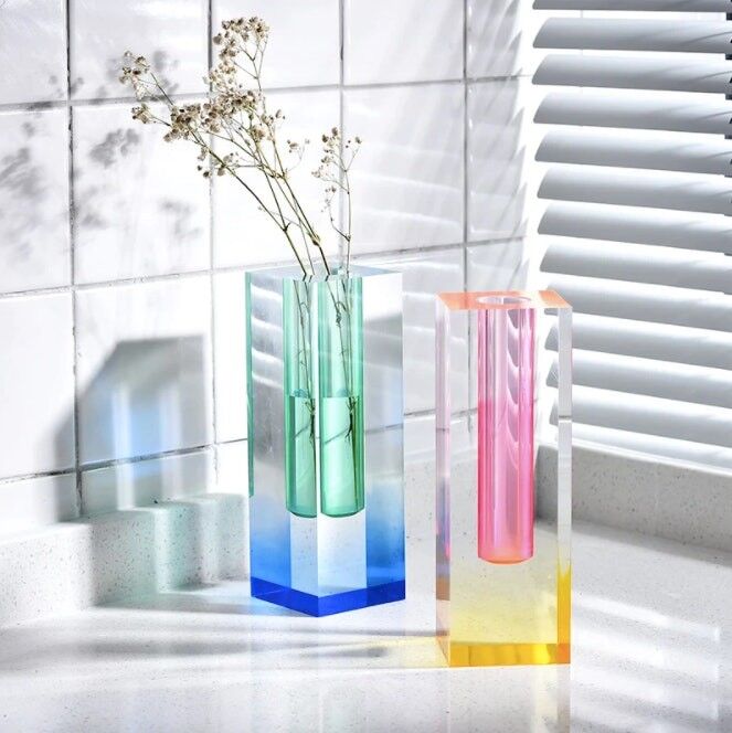 Acryl Crystal Rainbow Color Bud Vase