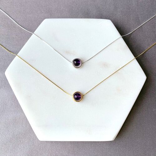 Amethyst Minimalist Sterling Silver Necklace