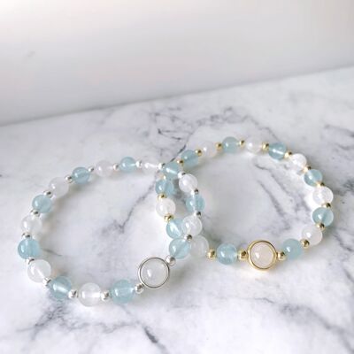 Aquamarine & Moonstone Healing Bracelet
