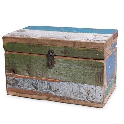 Found wood casket - wooden box with lid