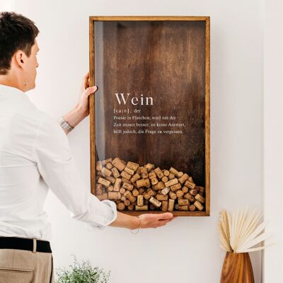 Weinkorkenhalter, Cadre Bouchon de Vin, Weinschild aus Holz