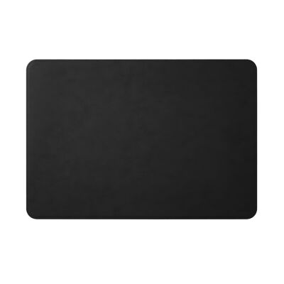 Desk Pad Hermes Bonded Leather Black - Rounded Corners and Perimeter Stitching