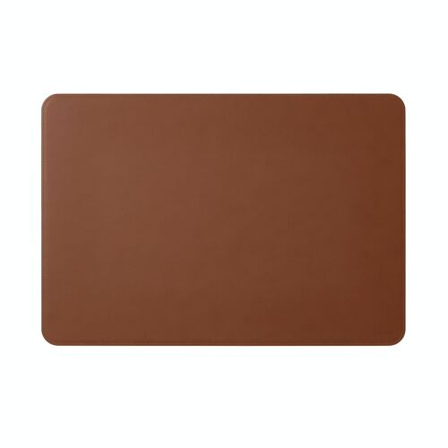 Desk Pad Hermes Bonded Leather Orange Brown - Rounded Corners and Perimeter Stitching