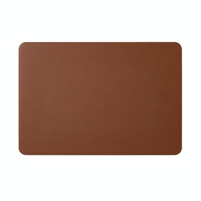 Desk Pad Hermes Bonded Leather Orange Brown - Esquinas redondeadas y costuras perimetrales