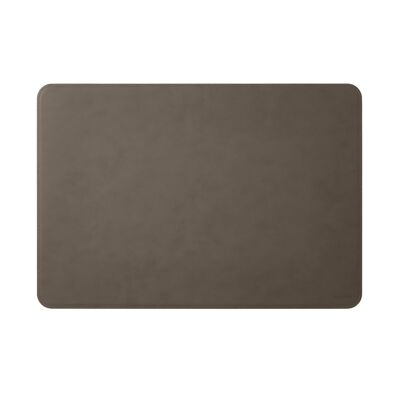 Desk Pad Hermes Bonded Leather Taupe Grey - Esquinas redondeadas y costuras perimetrales