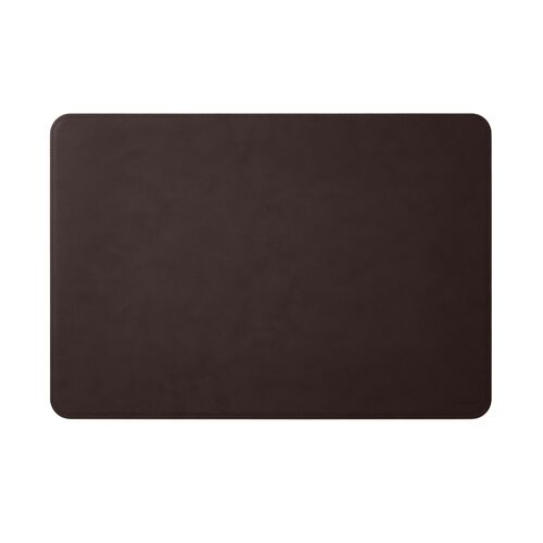 Desk Pad Hermes Bonded Leather Dark Brown - Rounded Corners and Perimeter Stitching