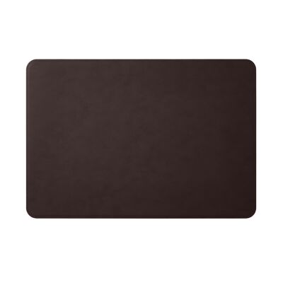 Desk Pad Hermes Bonded Leather Marrón Oscuro - Esquinas Redondeadas y Costuras Perimetrales