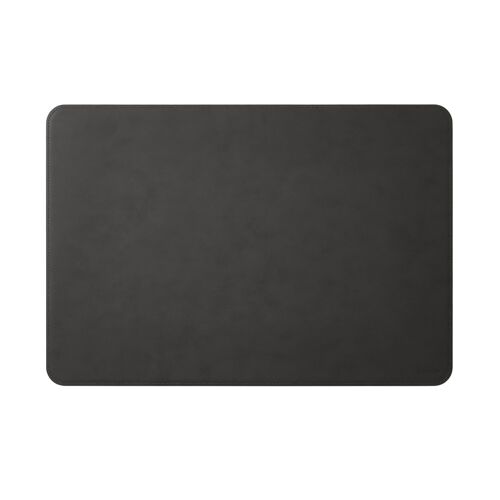Desk Pad Hermes Bonded Leather Anthracite Grey - Rounded Corners and Perimeter Stitching