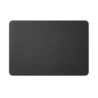 Desk Pad Hermes Bonded Leather Anthracite Grey - Rounded Corners and Perimeter Stitching