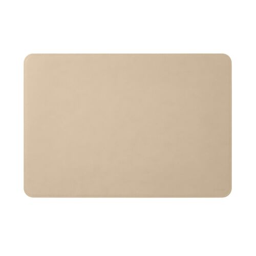 Desk Pad Hermes Bonded Leather Beige - Rounded Corners and Perimeter Stitching