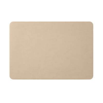 Cojín de escritorio Hermes Bonded Leather Beige - Esquinas redondeadas y costuras perimetrales