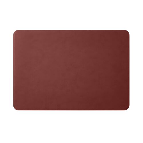 Desk Pad Hermes Bonded Leather Burgundy Red - Rounded Corners and Perimeter Stitching
