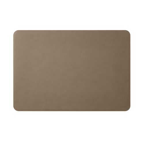 Desk Pad Hermes Bonded Leather Dove Grey - Rounded Corners and Perimeter Stitching