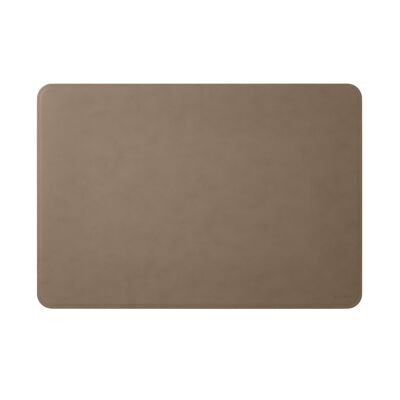 Desk Pad Hermes Bonded Leather Dove Grey - Rounded Corners and Perimeter Stitching
