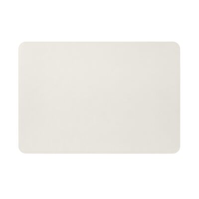 Desk Pad Hermes Bonded Leather White - Rounded Corners and Perimeter Stitching
