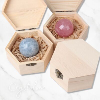 Bola de piedras preciosas de cristal curativo con caja