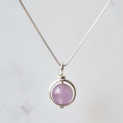 Lavendel Amethyst Sterling Silber Halskette