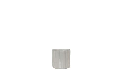 Ceramic Plant Pot | Contemporary lined style | Handmade Indoor Pot  | Glazed Finish in White