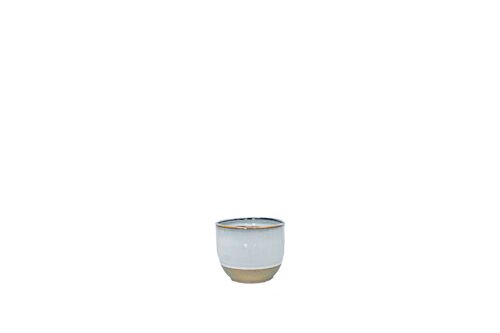 Ceramic Plant Pot | Contemporary style	| Handmade	Indoor Tumbler Pot	 | Glazed in a gradient Misty Blue